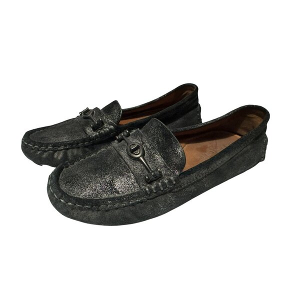 COACH Womens Crosby Driver Horsebit Turn Lock Loafer Gunmetal Black Size 8.5B - Picture 1 of 10